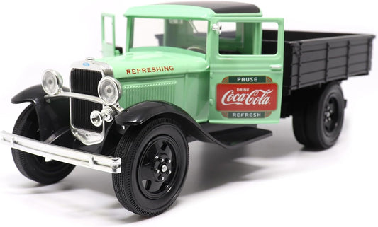 1931 Ford Model AA Pickup Truck Diecast Model - Light Green & Black Coca-Cola Edition by Motor City Classics - 1/24 Scale Collectible for Enthusiasts and Collectors
