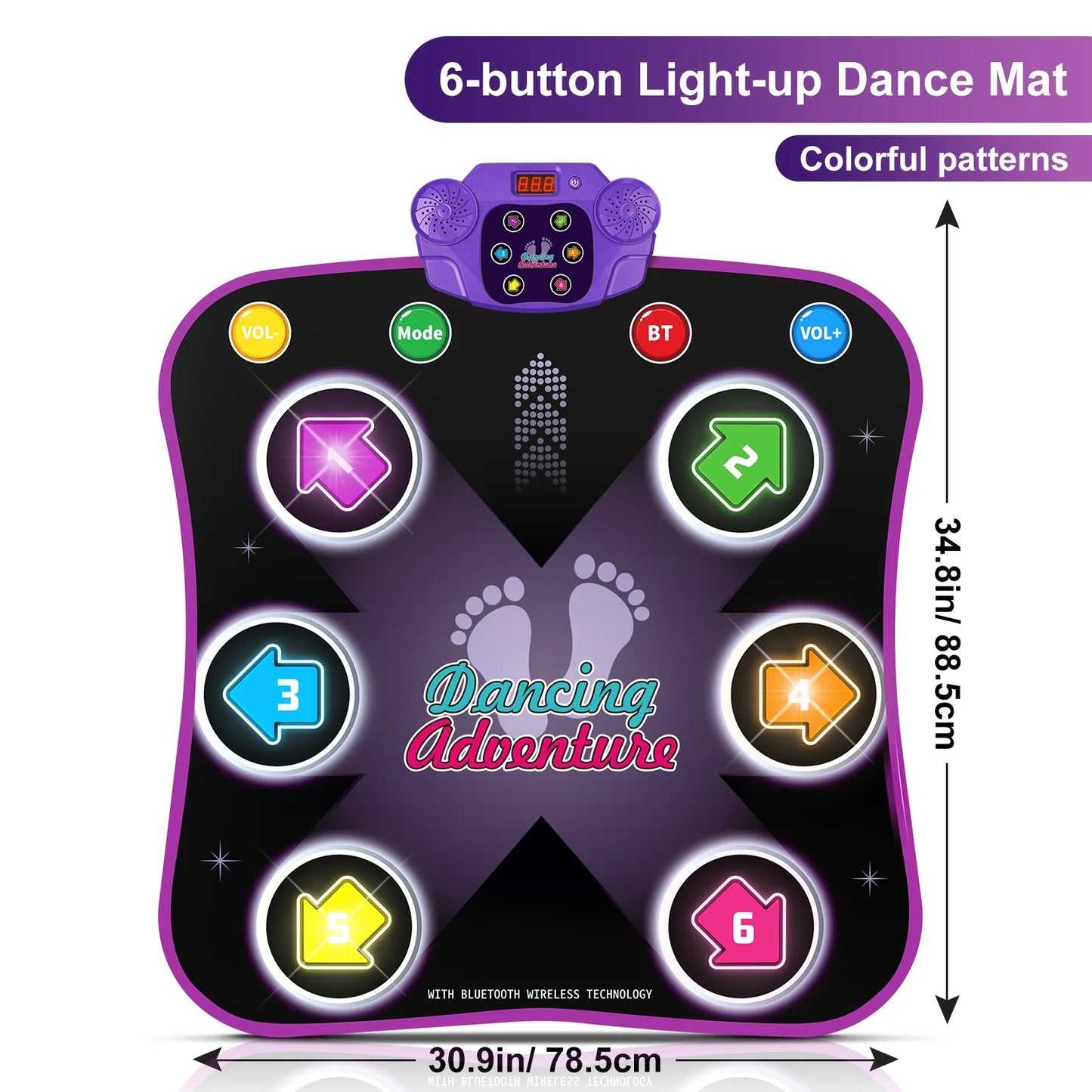 Unleash Fun and Fitness with the Beefunni Interactive Dance Mat: The Ultimate Bluetooth Game Pad for Kids Aged 3-6 - Perfect Birthday Gift!